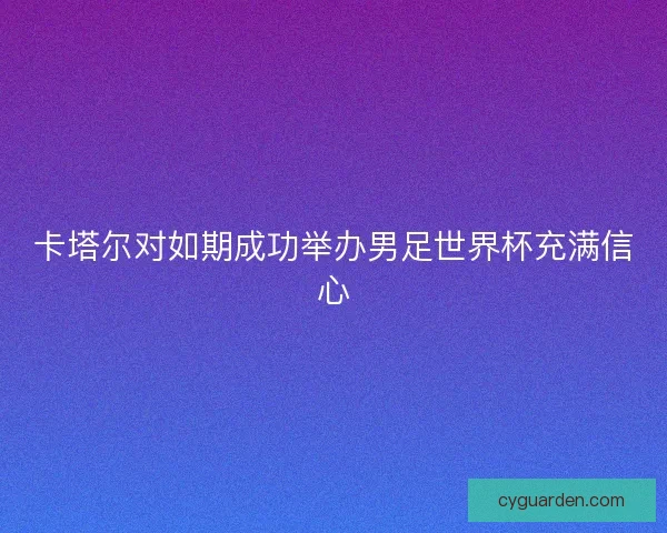 卡塔尔对如期成功举办男足世界杯充满信心
