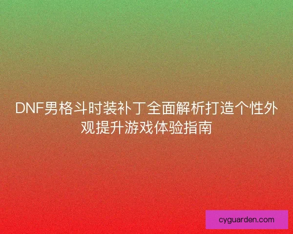 DNF男格斗时装补丁全面解析打造个性外观提升游戏体验指南